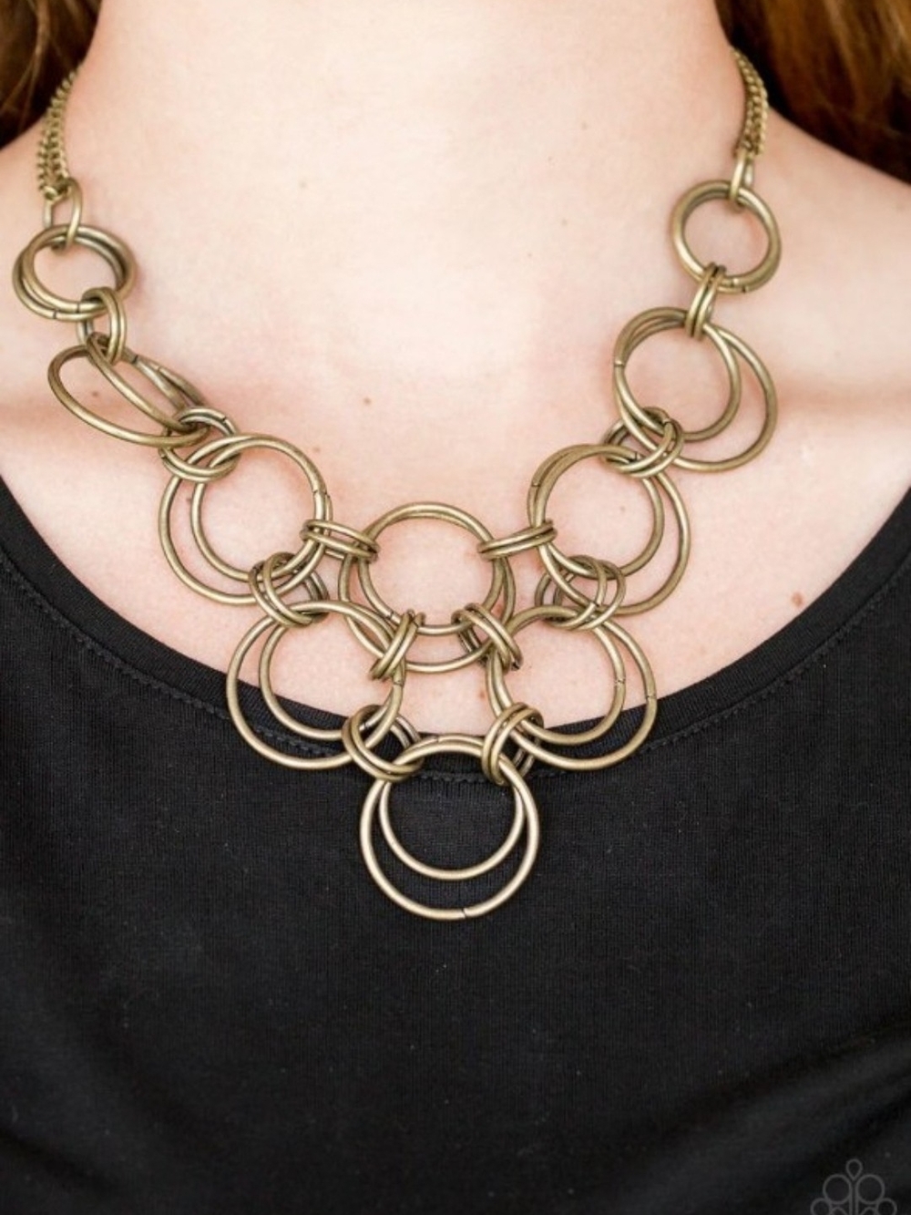 Brass Layered Statement Necklace